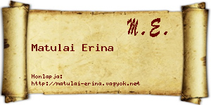 Matulai Erina névjegykártya